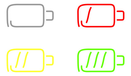 steps of charging battery set icons draw effect vector image