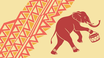 stylized elephant with intricate patterns design vector image