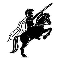 Central asian warrior with bow riding horse Vector Image