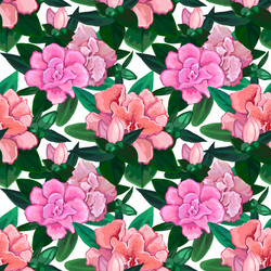 Pink Azalea Floral Pattern Vector Image