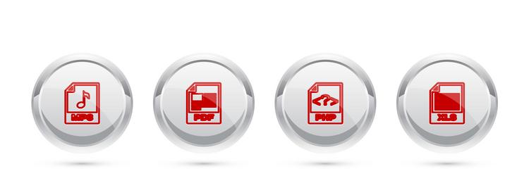set line mp3 file document pdf php and xls vector image