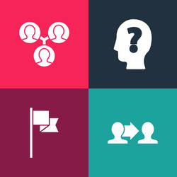 set pop art project team base location marker vector image
