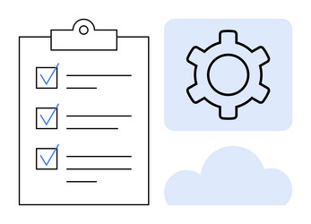 task management concept with checklist gear vector image
