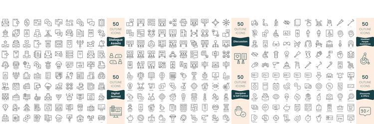 300 thin line icons bundle in this set include Vector Image