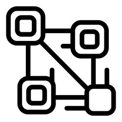 blockchain network showing four connected blocks vector image