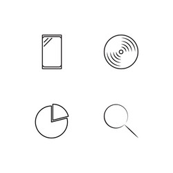 Data analytics linear icons set simple outline vector
