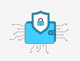 digital wallet security concept with multi-chain vector image