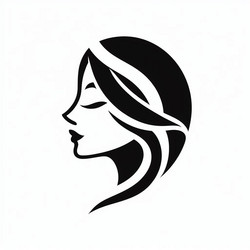 Female Profile Silhouette Vector Image