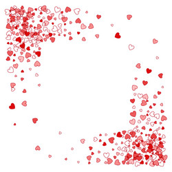 frame or border of random scatter hearts vector image