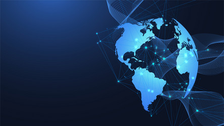 global network connection concept big data vector image