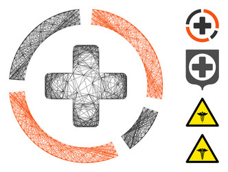 Hatched health care diagram mesh vector