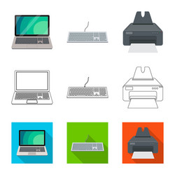 Isolated object of laptop and device logo set vector