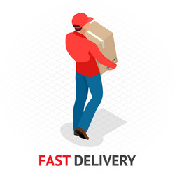 isomeric fast delivery concept man vector