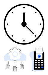 time management with cloud automation and digital vector image