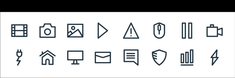 user interface line icons linear set quality vector image