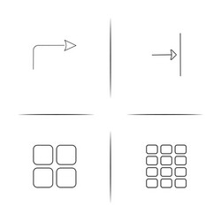 web linear simple icon setoutline icons vector image