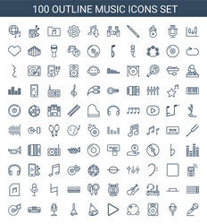 100 music icons vector