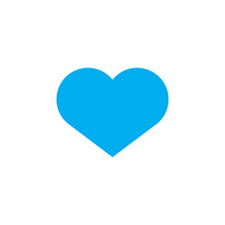 Blue heart filled icon vector