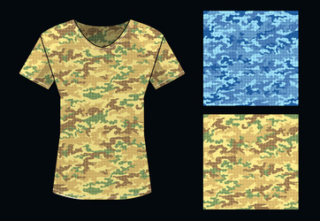 camouflage pattern shirt template vector