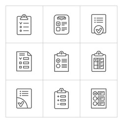 Checklist Line Icons - Diverse Set vector image