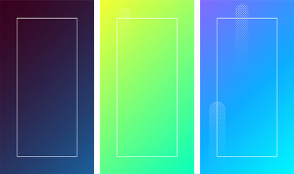 Colorful backgrounds with frame and geometric vector