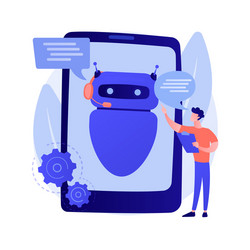 dialog with chatbot concept metaphor vector image
