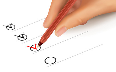 Hand Writing on Paper with Checkbox vector image