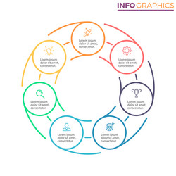 Linear Infographic Chart - 7 Steps vector image