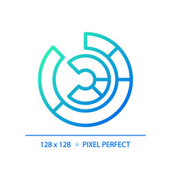 Radial chart gradient linear icon vector