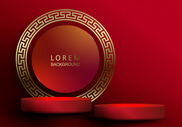 red texture composition with a stage and round vector image