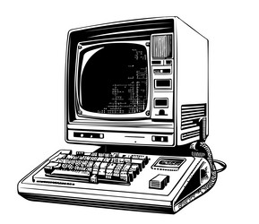 Retro Computer Sketch vector image