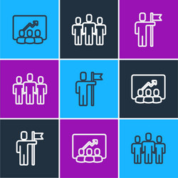 Set line project team base leader and users vector