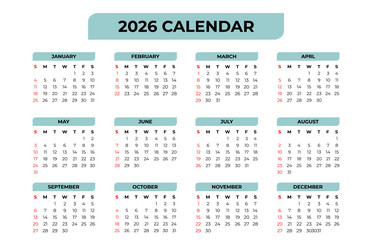 2026 Calendar Vector Images (over 470)
