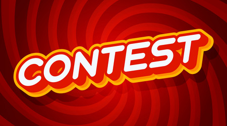 Contest red and yellow text effect template vector