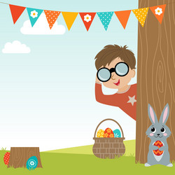 Easter Bunny with Binoculars Vector Image