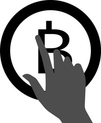 Icon clicking bitcoin button vector