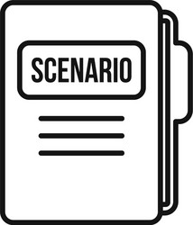 scenario folder icon outline style vector image