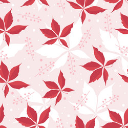 seamless pattern of chestnut leaves and branchlets vector image