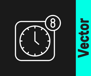 White line alarm clock app smartphone interface vector