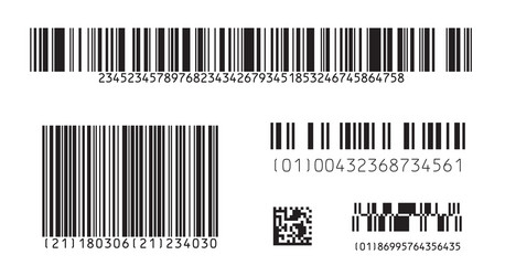 Bar code icon set of modern flat barcode can vector