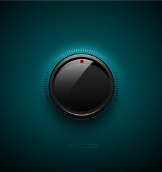 Black glossy interface button for volume control vector