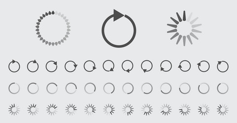 circular loading buffering icons set vector image