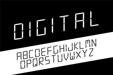 Digital Alphabet Font - Minimalistic & Modern vector image