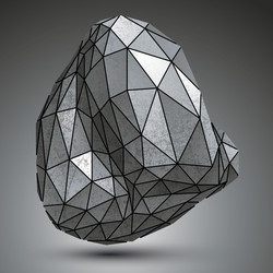distorted galvanized 3d object created from vector image