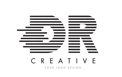 Dr modern letter logo design with swoosh Vector Image