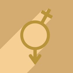 flat with shadow icon and mobile application vector image