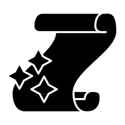 magic scroll solid icon folio with a spell vector image