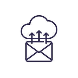 mail to cloud line icon on white vector