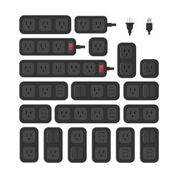 Power outlet plug type b flat Royalty Free Vector Image