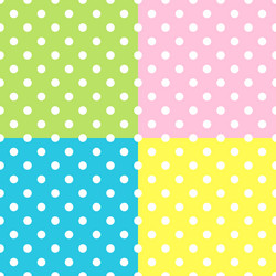 seamless patterns white polka dots on red yellow vector image